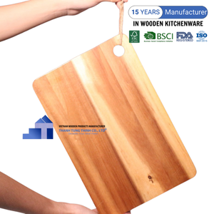Planche à découper en bois d'acacia de grain de bord naturel de vente chaude pour des restaurants-vente en gros du fabricant du Vietnam - Product Image 3