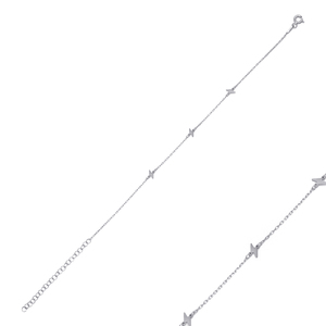 Lightning Bolt Design Plain Design <b>Charm</b> <b>Bracelet</b> Turkish 925 Sterling <b>Silver</b> Wholesale Jewelry - Product Image 4