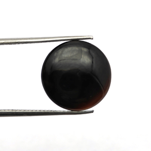 Cabujón redondo de ónix negro Natural de 14mm, parte posterior plana de 5,34 Cts, fabricación de joyas de piedras preciosas sueltas de alta calidad, Fabricante Mayorista - Product Image 4