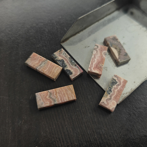 6 Pcs Naturel Rhodochrosite 25x10x5mm Rectangle Plat Cabochon 119.9 Cts Lot Iroc Ventes Qualité Rose Rhodochrosite Cab US $164.43 - Product Image 4