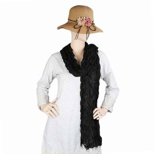 Dupatta Arrugada para Mujer - Negro - Product Image 1