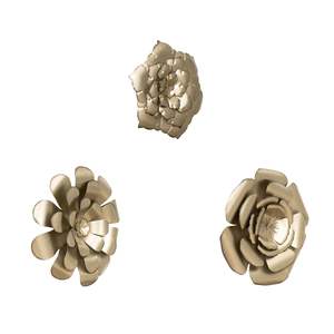 ของตกแต่งบ้านแบบโมเดิร์นทำมือรูปดอกไม้ธรรมชาติแขวนผนังรูปปั้นโลหะหลากสีทองประติมากรรมสมัยใหม่จากประเทศจีน - Product Image 2