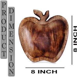 Wooden Bowl Apple Shaped Mango Wood Bowl, Rustic <b>Centrepiece</b> for <b>Dining</b> <b>Table</b>, Serving Snack Bowl, Dipping Bowl, Handmade - Product Image 5