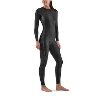Combinaison de compression intégrale en néoprène pour femme, col ras du cou, taille haute, sans couture, anti-transpiration, respirante, ensemble de yoga