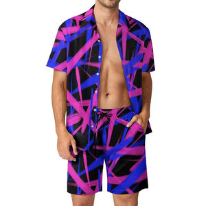 Ensemble de vêtements de plage d'été décontractés pour hommes séchage rapide style hawaïen impression par sublimation caractéristique thermique tarif de gros - Product Image 6