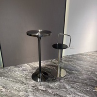 Ensemble table et chaises de bar modernes en acier inoxydable, tabourets de bar pivotants, ensemble de comptoir de bar pour la maison, la cuisine, le café, le bar