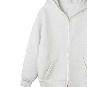 2025 nouvelle mode de haute qualité français Terry Zip hommes sweats à capuche personnalisé Streetwear Full Zip Terry Basics coton mélangé hiver - Product Image 4