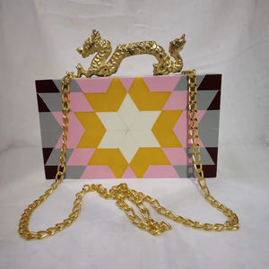 Sac à main pour femme en résine, dernier design, tendance, pochette de soirée, mariage, imperméable, écologique, doublure en soie, diamants, vente - Product Image 1