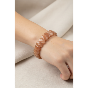 Bracciale in Pietra Naturale di Sunstone a Taglio Largo - Product Image 5