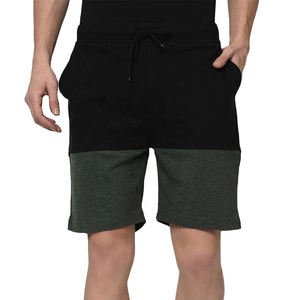 Pantalones cortos deportivos informales de verano 100% de algodón para hombre, pantalones cortos de entrenamiento de algodón suave con patrón sólido, teñido liso - Product Image 1