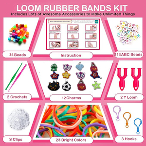 सहायक उपकरण के साथ 14000 टुकड़े मोटे लूम रबर बैंड ब्रेसलेट बैंड बनाने की किट - Product Image 2