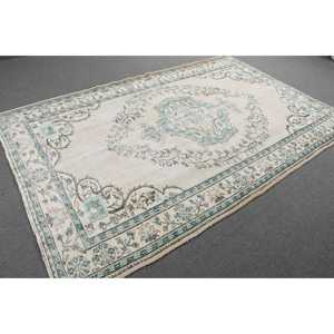 Tapis turc 5,9 x 9,1 pieds, tapis vintage, tapis oriental blanc en laine - Product Image 4