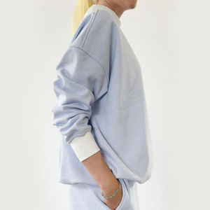 Haut à col montant pour femme, manches longues, tissu extensible doux, chemise à col montant pour un usage quotidien élégant - Product Image 5