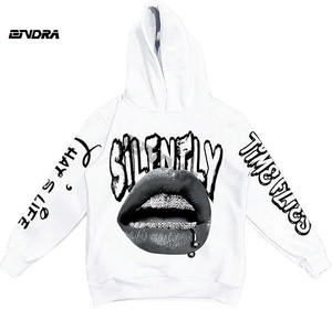 เสื้อมีฮู้ดแขนยาวมีเชือกรูดสำหรับผู้ชายเสื้อสวมหัวพิมพ์ตัวอักษรกราฟิกเสื้อสวมหัวพร้อมกระเป๋าขนแกะสีพื้นสำหรับฤดูหนาว - Product Image 1