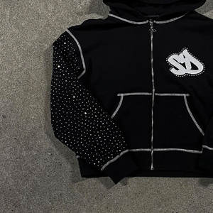 Unique Design Men Distress Patch Hoodie / <b>Adult</b> Size Light Weight And Comfortable Men Distress Patch Hoodie - Product Image 6