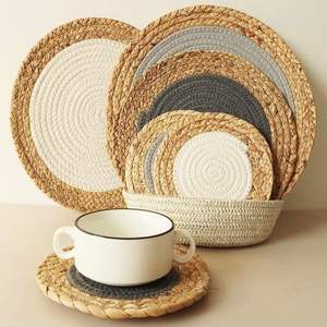 Elegant round Bamboo Seagrass <b>Placemats</b> for Stylish <b>Dining</b> <b>Table</b> Presentations - Product Image 5
