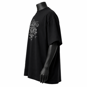 Camiseta Gráfica Extra Grande Personalizada OEM, Algodón de Alta Calidad, Negra, Estilo Urbano Informal, Camiseta Estampada al por Mayor para Hombre - Product Image 4