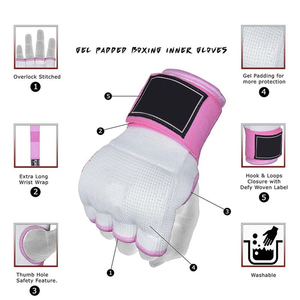 Guantes profesionales de Karate elásticos, algodón, artes marciales, boxeo, MMA, entrenamiento interior, dedos abiertos, Muay Thai, vendas, puño - Product Image 6