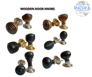 Pomo de puerta de mortaja de madera clásico para restauración o casas patrimoniales y decoración vintage disponible a precio de exportación - Product Image 1