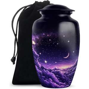 Modern American Style <b>Large</b> Aluminium <b>Urn</b> Custom Beautiful Memorial Keepsake Decorative Cremation <b>Urn</b> for Adult Ashes - Product Image 2