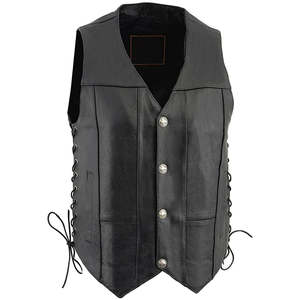 <b>Men's</b> Casual Winter Outdoor Wear Real Leather <b>Vest</b> Premium Quality <b>Fashionable</b> Breathable - Product Image 1
