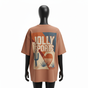 Camiseta Extra Grande para Mujer, Tela Premium de 220 GSM, Corte Holgado, Logotipo Estampado en Marrón, Camiseta Extra Grande 100% Algodón - Product Image 2