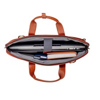 Sac à dos léger en cuir véritable marron, écologique, de haute qualité, moderne et élégant, pour ordinateur portable, à porter en bandoulière ou sur l'épaule, idéal pour le bureau quotidien