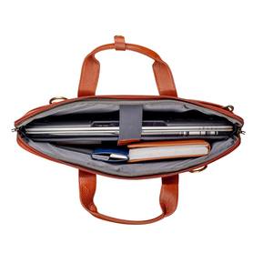Mochila Bandolera de Cuero Genuino Marrón Ligera, Moderna y Elegante para Portátil, para Uso Diario en la Oficina, Gran Capacidad - Product Image 5
