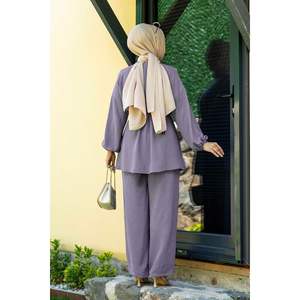 Kimono Aerobin Conjunto de 2 Piezas para Mujer Hijab Gris - Product Image 5