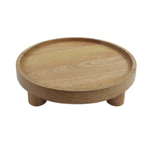 Support à gâteau en bois rond personnalisé avec finitions naturelles en émail pour l'affichage de fête d'anniversaire de mariage Outils de gâteau de commande en gros - Product Image 6