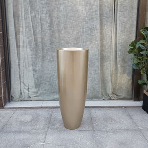 Nghệ thuật đơn giản màu trắng sợi thủy tinh hoa nồi hình nón FRP chậu và trồng - Product Image 4