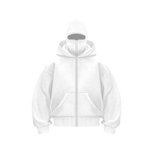 เสื้อฮู้ดมีซิปสำหรับผู้ชายผ้าฝ้าย100% สีทึบถักดีไซน์ใหม่ - Product Image 5