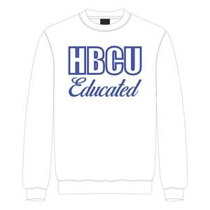 HBCU Zeta educado Chenille sudadera blanco y azul real bordado personalizado mezcla de algodón hermandad griega Divine Nine Apparel - Product Image 2