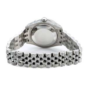 นาฬิกาเพชรโมอิสซาไนต์ VVS รุ่นลิมิเต็ดอิดิชั่น ดีไซน์ฮิปฮอปสุดพิเศษ ตัวเรือนสแตนเลสสตีลประดับเพชรเต็มเรือน ระบบกลไก สายหนัง แสดงผลแบบอนาล็อก - Product Image 5