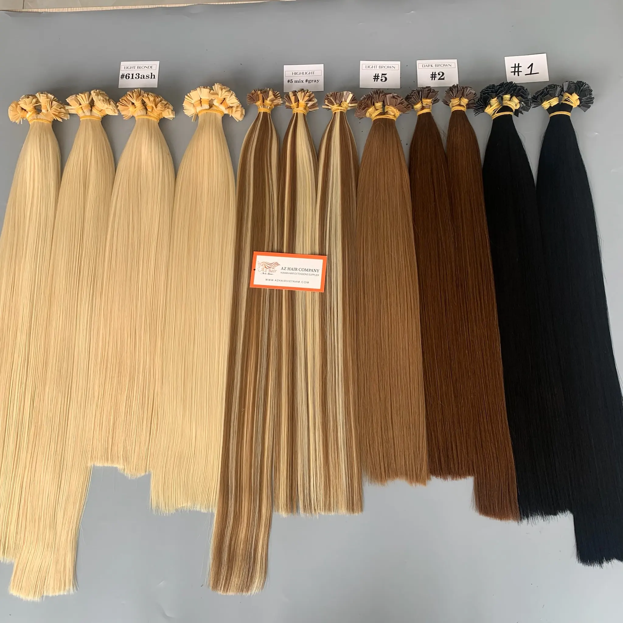 Wholesale Flat Tip Vietnamese Keratin Pre Bonded Human Hair Extensions RawDouble Drawn Flat Tip Hair Extension