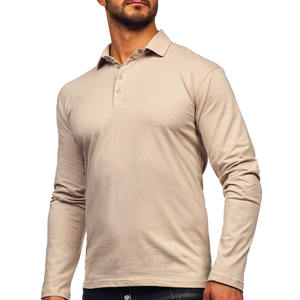 Polo de manga larga personalizado para hombre 100% algodón de secado rápido diseño bordado de talla grande polos de manga larga - Product Image 3