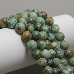 Cuentas Sueltas al por Mayor Beadsnfashion, Piedra Facetada de 8mm, Turquesa Africana Natural, Hilo de Piedras Preciosas para Collar y Pulsera - Product Image 2