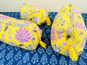 Bolsa de maquillaje con cremallera Vintage grande ecológica hecha a mano india con estampado de bloques florales, Juego de 3 piezas, bolsa de Kit de cosméticos acolchada - Product Image 6