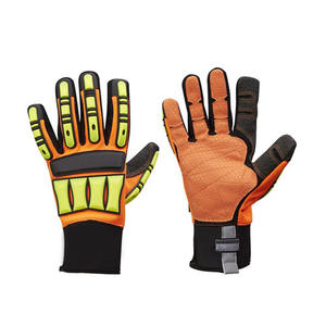 Gants de mécanicien en cuir robustes pour l'extérieur - Protection antichoc, conception à doigts complets - Product Image 1