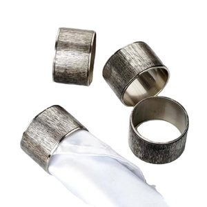 Set of 4 Stainless Steel Napkin Holder Handmade Silverware Tableware <b>Tissue</b> Napkin Tie <b>Wedding</b> Party Table Decoration - Product Image 1