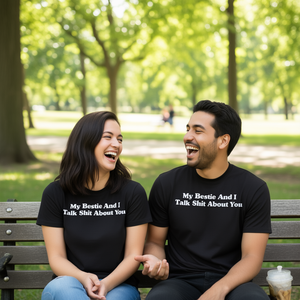 Mi mejor amiga y yo hablamos cosas sobre ti, camiseta a juego para amigos - Product Image 3