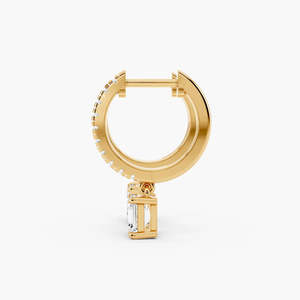 Pendientes de Aro con Diamantes Cultivados en Laboratorio, Corte Asscher de 1.2ct, Plata Chapada en Oro, Certificados por IGI - Product Image 3