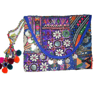Tribal Handmade Banjara Clutch <b>Bag</b> Colorful <b>Patchwork</b> Embroidery Vintage Style Cotton Sling <b>Bag</b> - Product Image 1