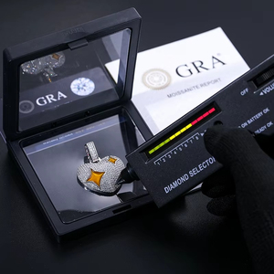 Iced Out Lab Grown Diamond Hip Hop Star <b>Heart</b> Pendant <b>Necklace</b> Jewelry With Tennis Chain in 925 Sterling <b>Silver</b> - Product Image 4