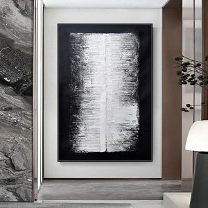 Decoración del hogar acrílico negro <span class=keywords><strong>gris</strong></span> textura pinturas al óleo sobre lienzo cuadros de pared modernos pintura de Arte <span class=keywords><strong>Abstracto</strong></span> hecha a mano - Product Image 4