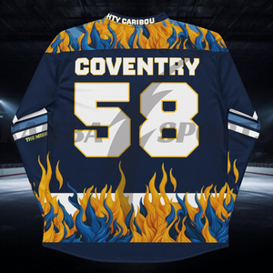 Tenues de hockey sur glace 100 % polyester respirantes et anti-humidité de qualité supérieure, personnalisables en gros pour usines, avec design sur mesure - Product Image 4