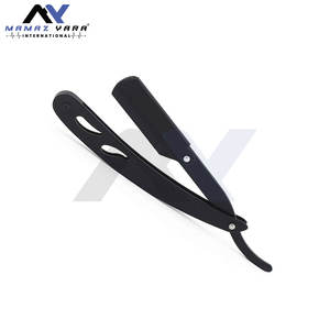 Juego de Navajas de Afeitar Profesionales de Acero Inoxidable Negro Mate con Funda de Cuero, Navajas de Afeitar Tradicionales para Barbería - Product Image 6