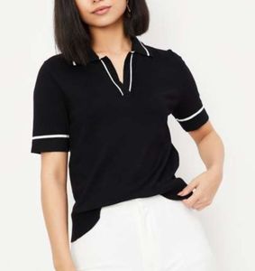 Vintage Style Women <b>Polo</b> T Shirt Contrast Color Trim Preppy Look <b>Ladies</b> Streetwear Boutique Quality Clothing - Product Image 2