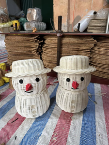 Usine directe rotin hochet cloche anneau rustique en osier artisanat décoration de la maison pour l'événement de noël mariage suspendu ornement - Product Image 5