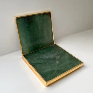 Wholesale Modern Feng Shui Decor Coaster <b>Set</b> Green Aventurine Polished <b>Crystal</b> Gemstone Gold Plating Square Drinks Platters - Product Image 6